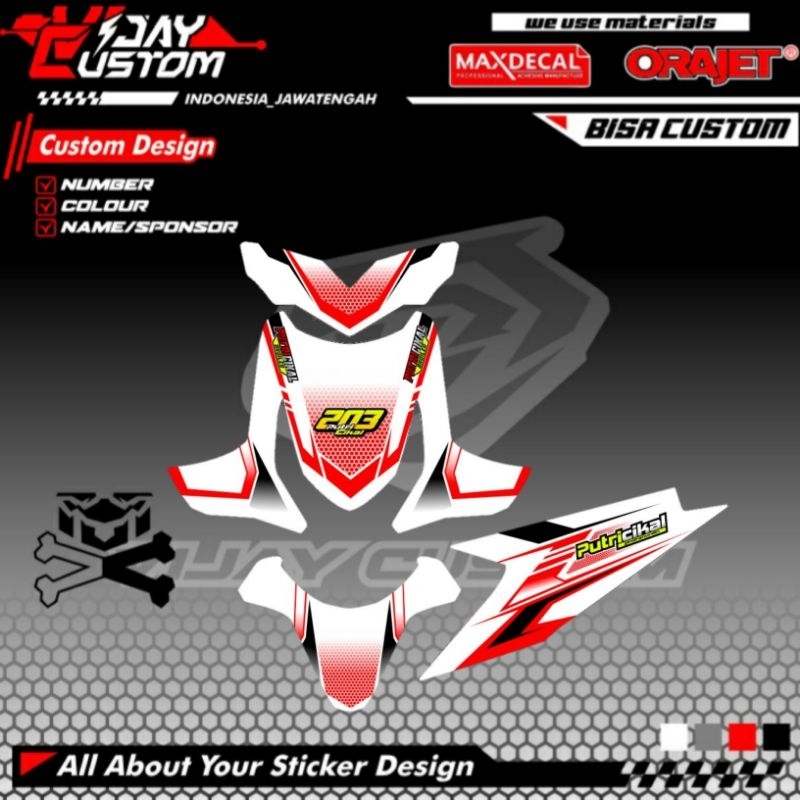 Decal Striping Stiker Honda Beat Karbu Full Body Custom Riquest Motif Balap  Racing Drag Road Race T