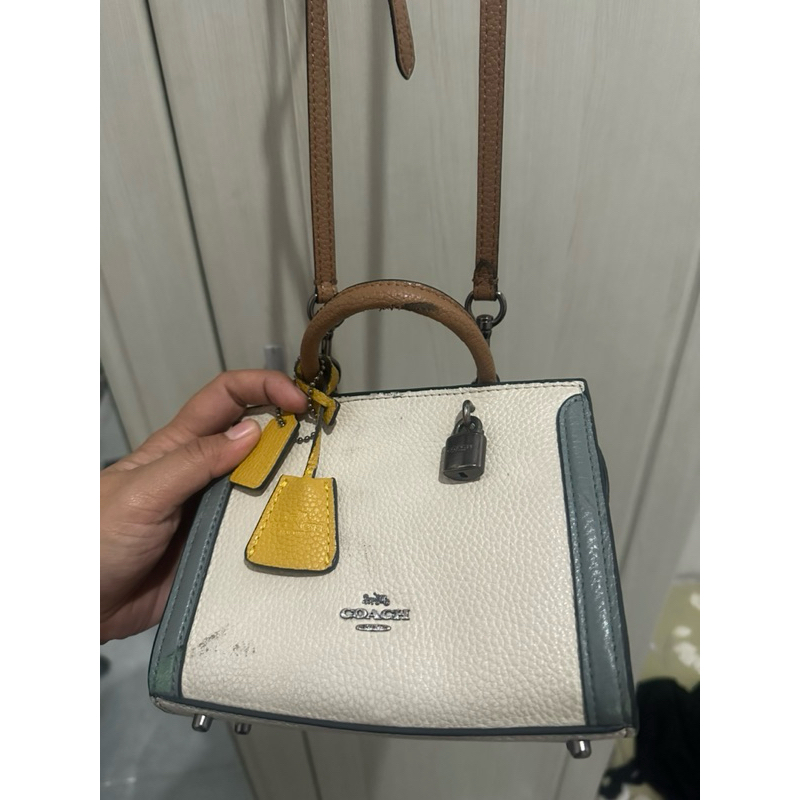 Preloved Original 100% Tas Coach Micro Zoe Crossbody In Colorblock