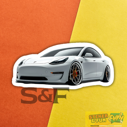 

Stiker Sticker Vinyl Laminasi TESLA CAR Vol 5