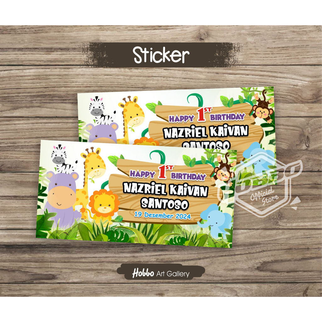 

10x5 cm - Stiker Ulang Tahun - Sticker Ultah - Nasi Bento Box mika Custom Foto & Karakter - Perlengkapan Ultah - Hobbo