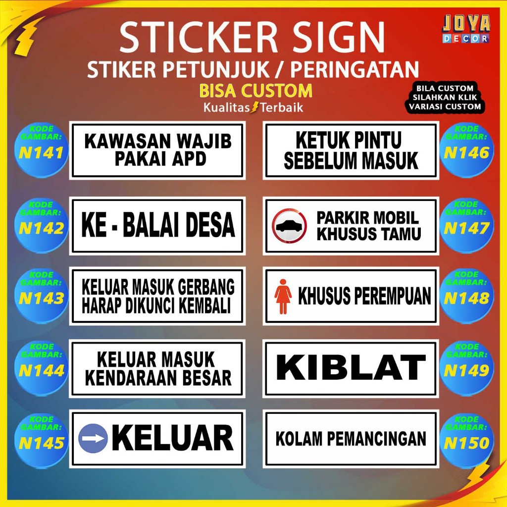 

Sticker Stiker Petunjuk Warning Pengumuman ketuk pintu sebelum masuk khusus perempuan laundry kotak amal N141