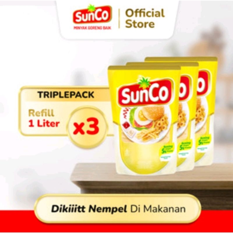 

SUNCO Minyak Goreng Refill 1L - Triplepack (isi 3pack)