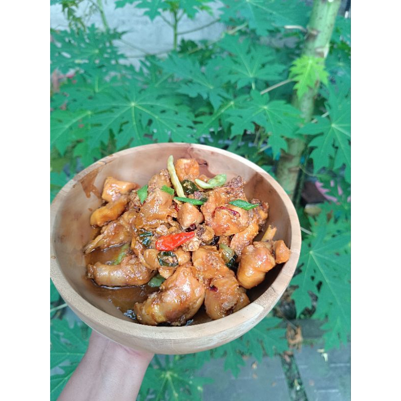 mangkok kayu jati-mangkok unik kayu jati