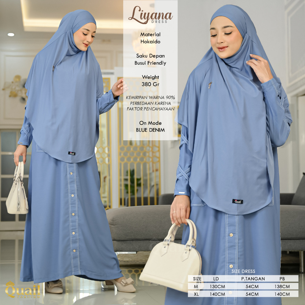 LIYANA GAMIS SPECIAL UNTUK UMROH/HAJI, BAHAN ADEM DAN SIZE JUMBO, SAKU DEPAN DAN BUSUI FRIENDLY, ORI