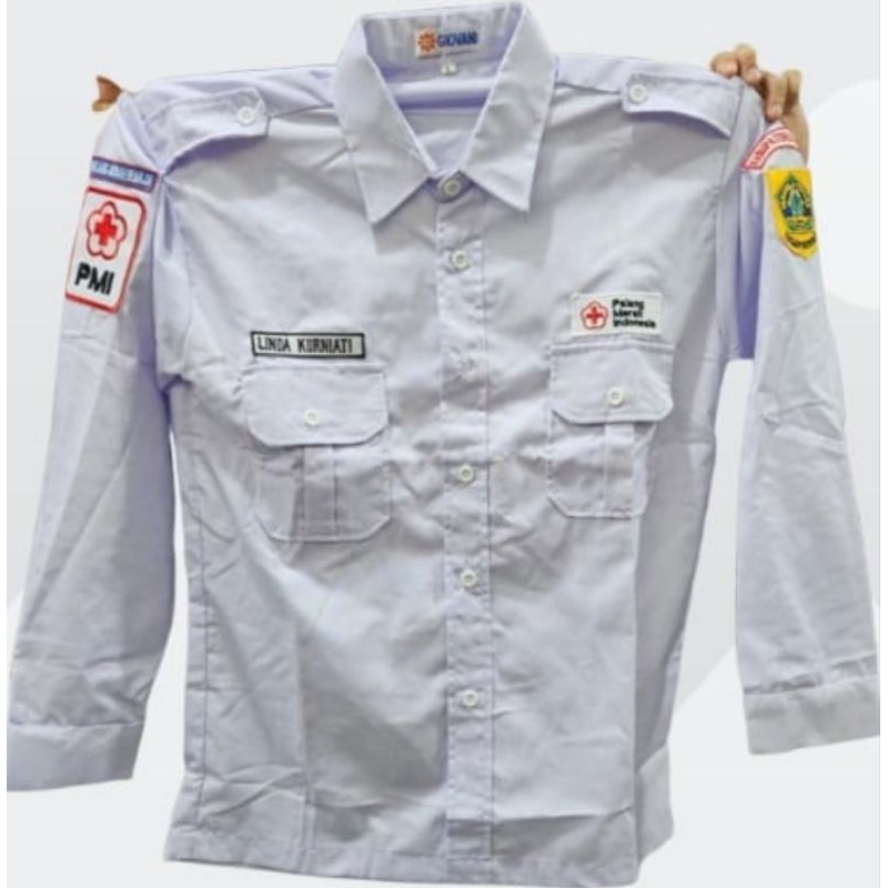 BAJU PMR KOMPLIT DENGAN NAMA DAN BET LOGO BAJU KAPUPATEN BOGOR