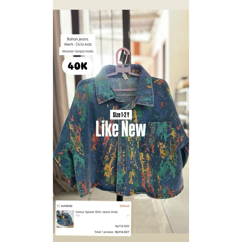 PL Oclo kids size 1-2 tahun