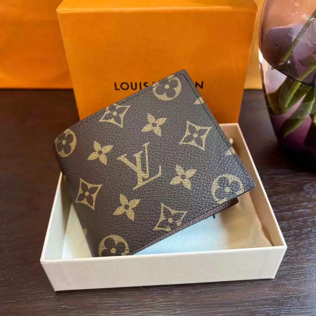 ［ Produk asli Perancis］ M62288 LOUIS VUITTON Marco Wallet，Dompet coklat, dompet bifold, dompet pria
