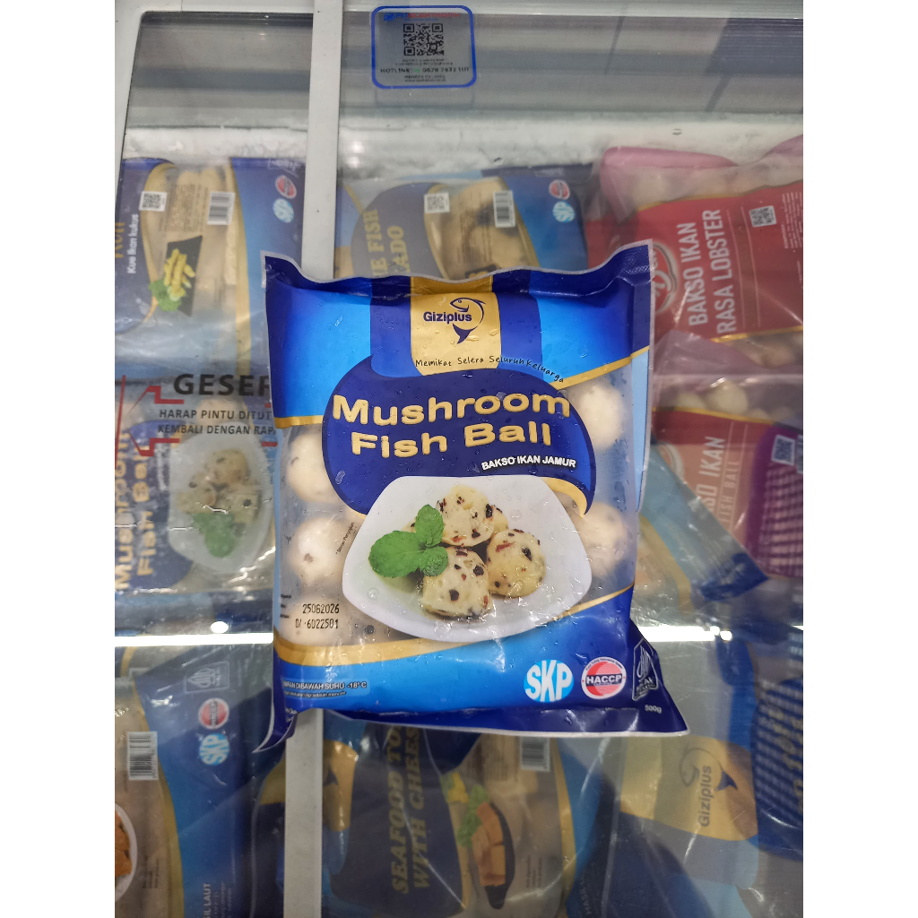 

Frozenfood GIZIPLUS Mushroom Fish Ball/Bakso Ikan Jamur 500gr