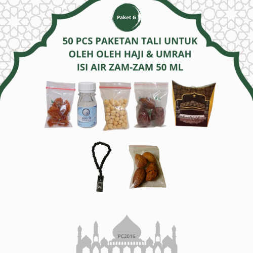 

paketan hemat tasbih+almond tali untuk oleh oleh haji dan umroh 50 pcs (isi air zamzam 50 ml)