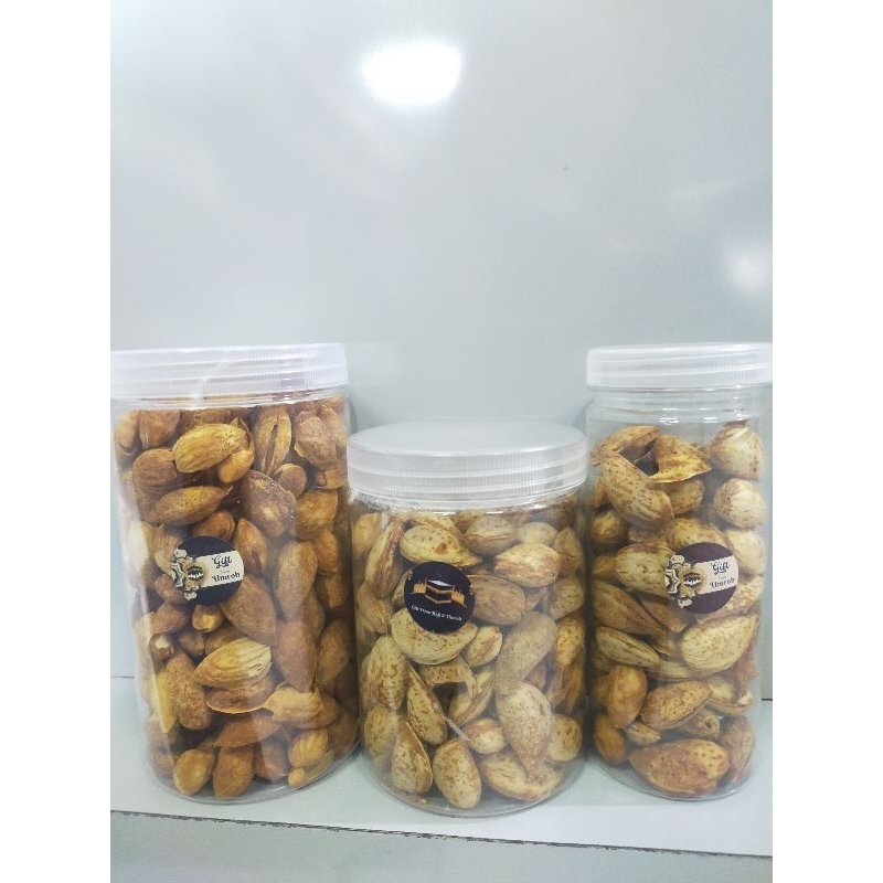 

Kacang Almond kulit original susu,gurih renyah sehat,