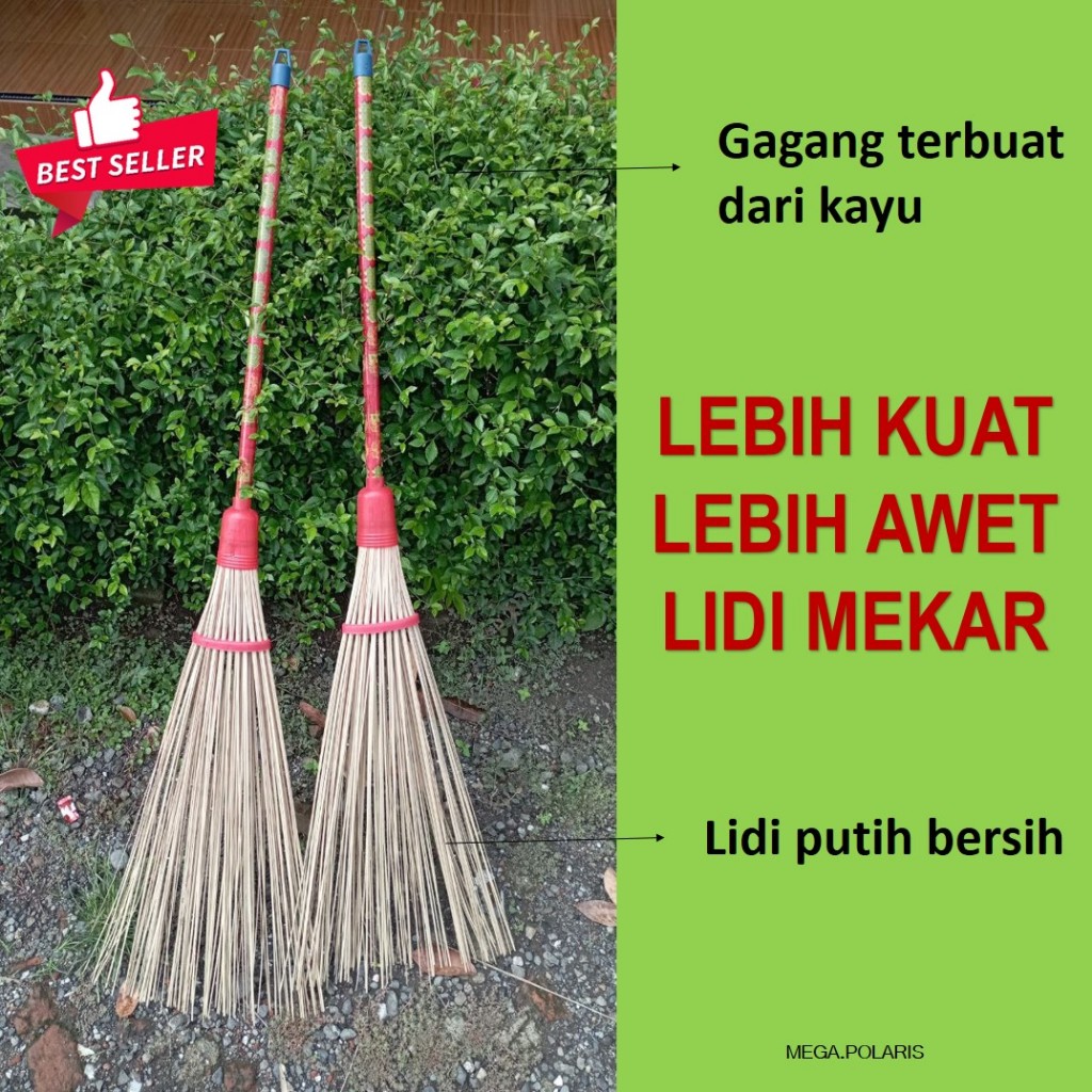 SAPU LIDI MEKAR - SAPU HALAMAN PANJANG - SAPU TAMAN LIDI PUTIH