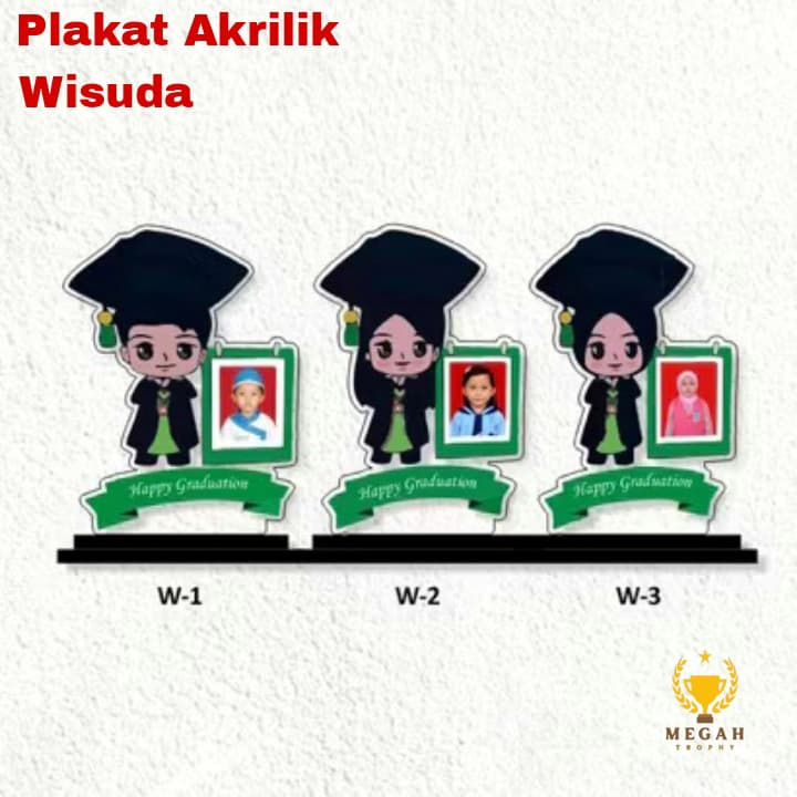 Piala Wisuda Akrilik Custom Plakat Wisuda Custom Bingkai Foto Siswa