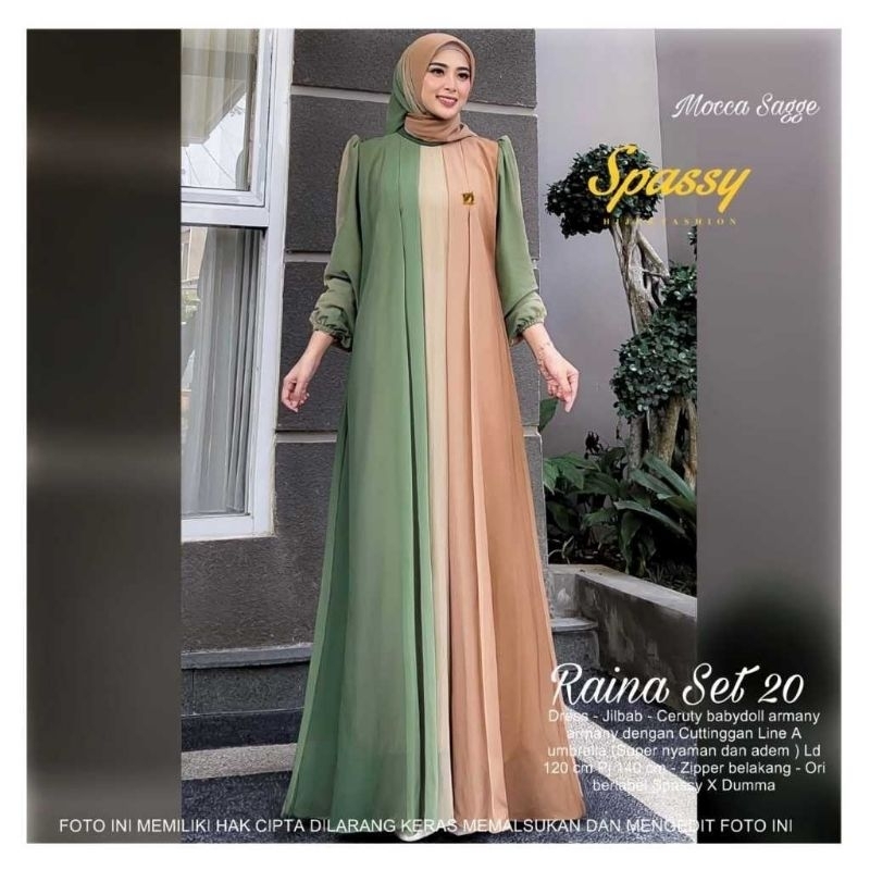 Raina RANIA set #4 #19#20 gamis maxy dress setelan hijab banyak warna