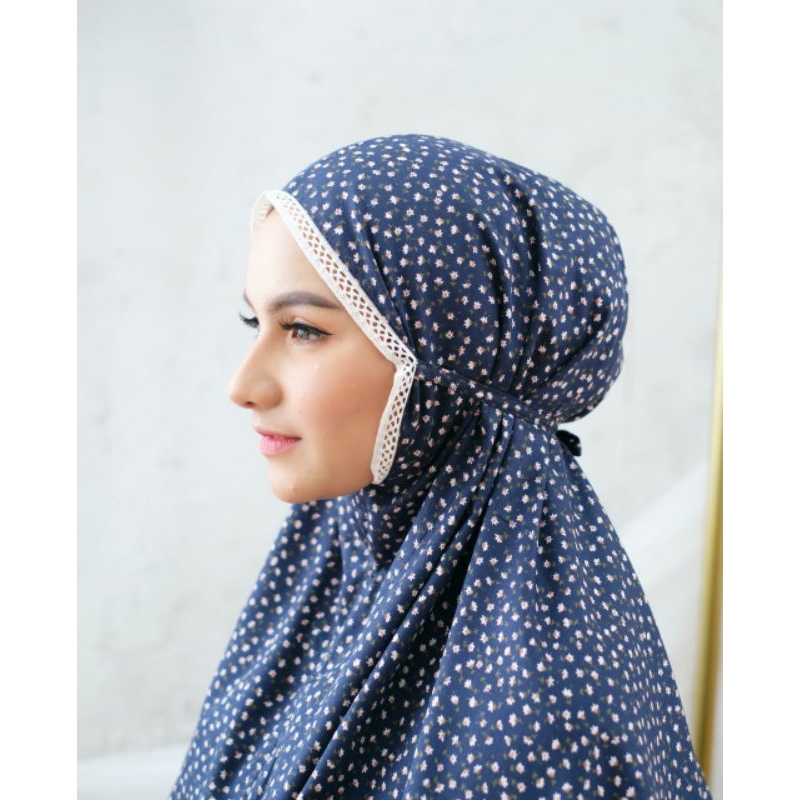 MUKENA KATUN JEPANG ORI ZLASSICA DITSY NAVY