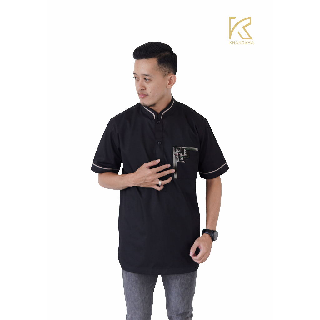 Hakimi Baju Koko Pria Lengan Pendek Exclusive Premium Baju Muslim Pria Terbaru