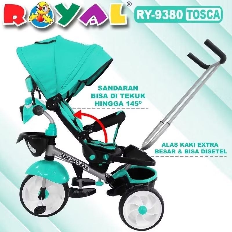 SEPEDA RODA TIGA STROLLER ROYAL 9380 (6 in 1 & BISA REBAHAN)