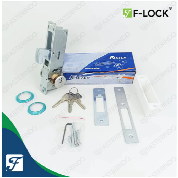 Kunci Pintu Aluminium / Kunci Pintu Kait Besar/ Kunci Faster 9128 Kait