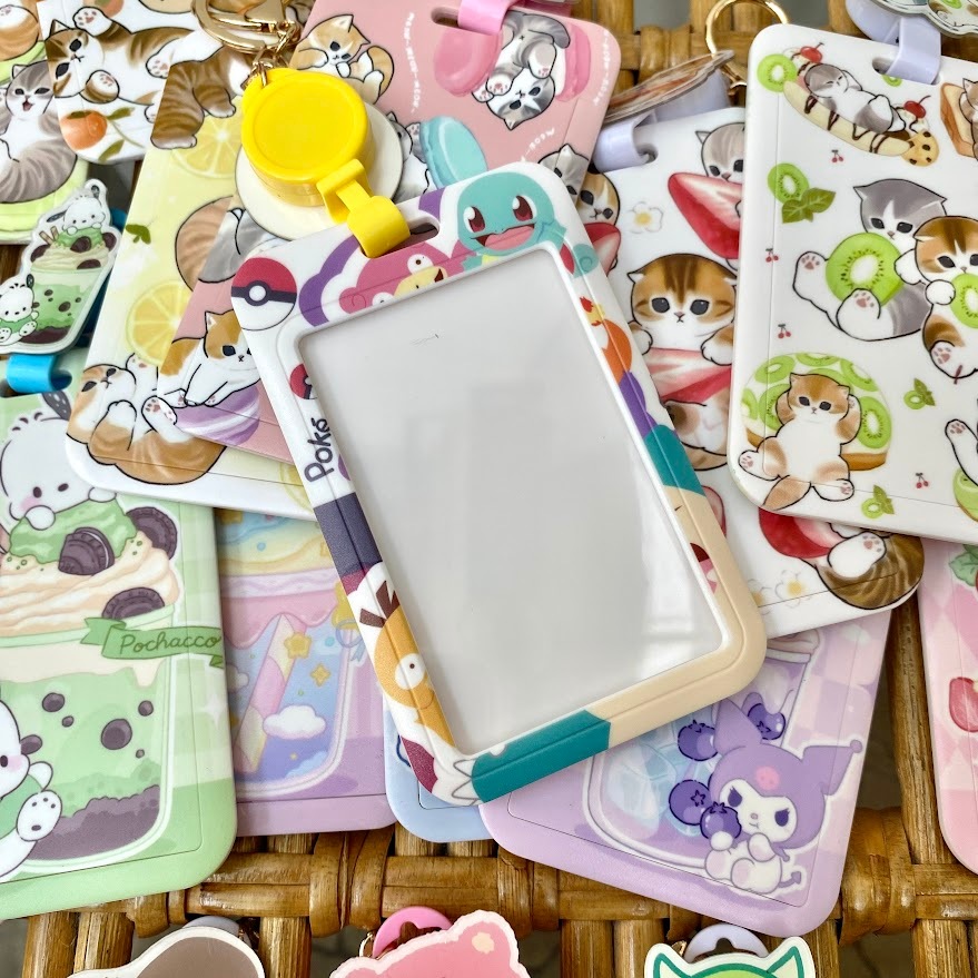

HJK ID Card Holder Tarik Yoyo Name Tag Pokemon Toy Story Woody Mike Monster Inc Lotso Sanrio Stella