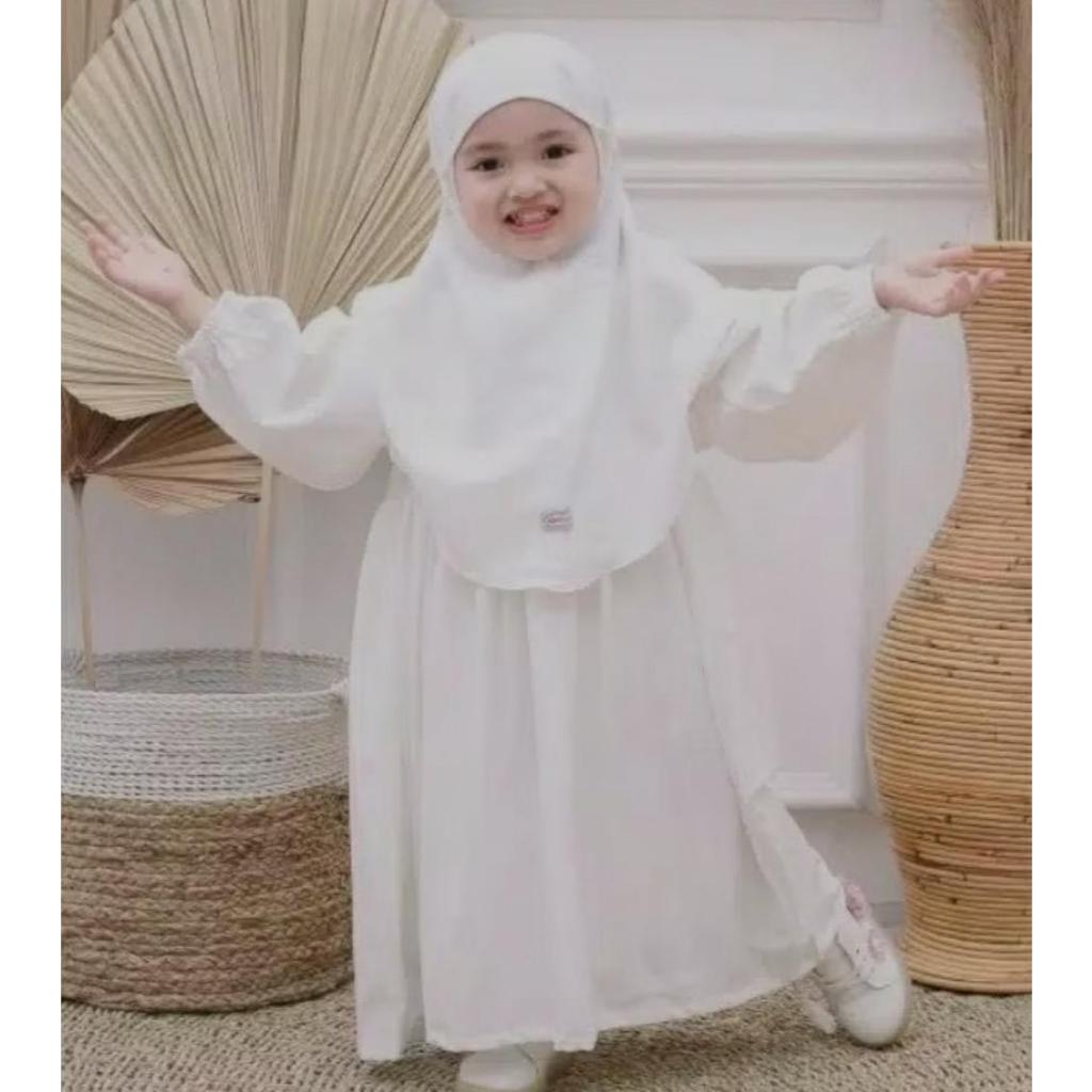 TERBARU Baju Gamis Anak Perempuan Putih Manasik Haji Gamis Hitam 1- 8 tahun Gamis Anak Naira Gamis