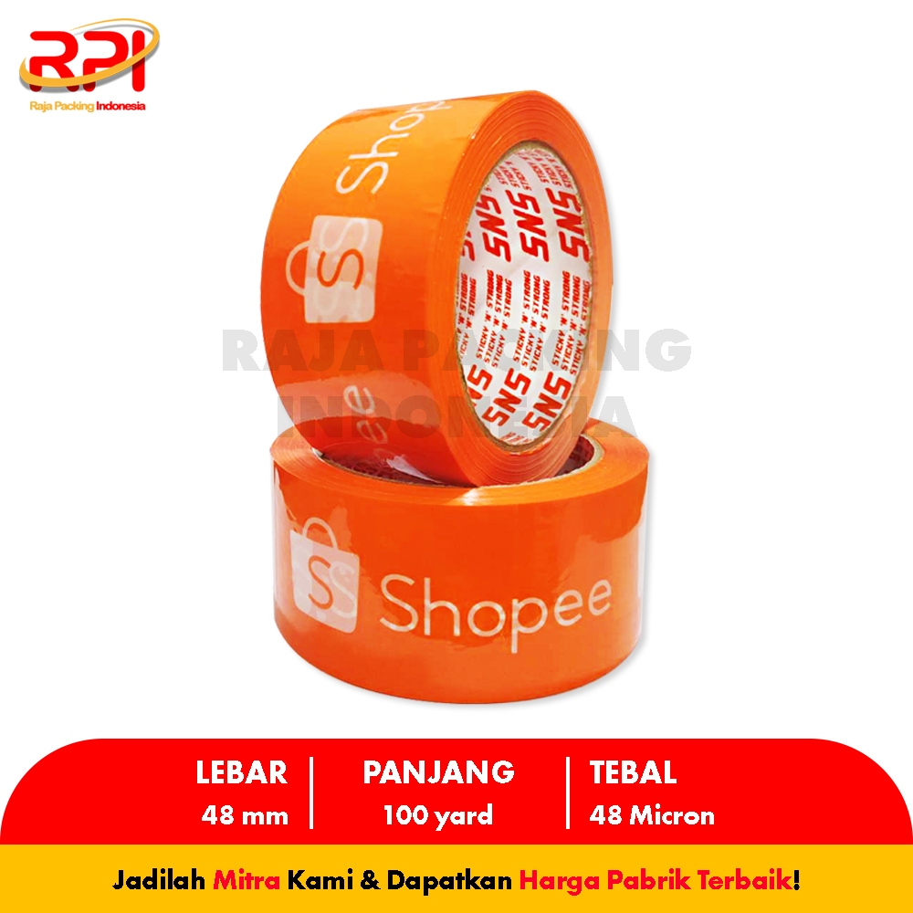 

Lakban OnlineShop / Online Shop / Olshop 48 mm x 100 Yard x 48 Mic SNS RAJA PACKING INDONESIA
