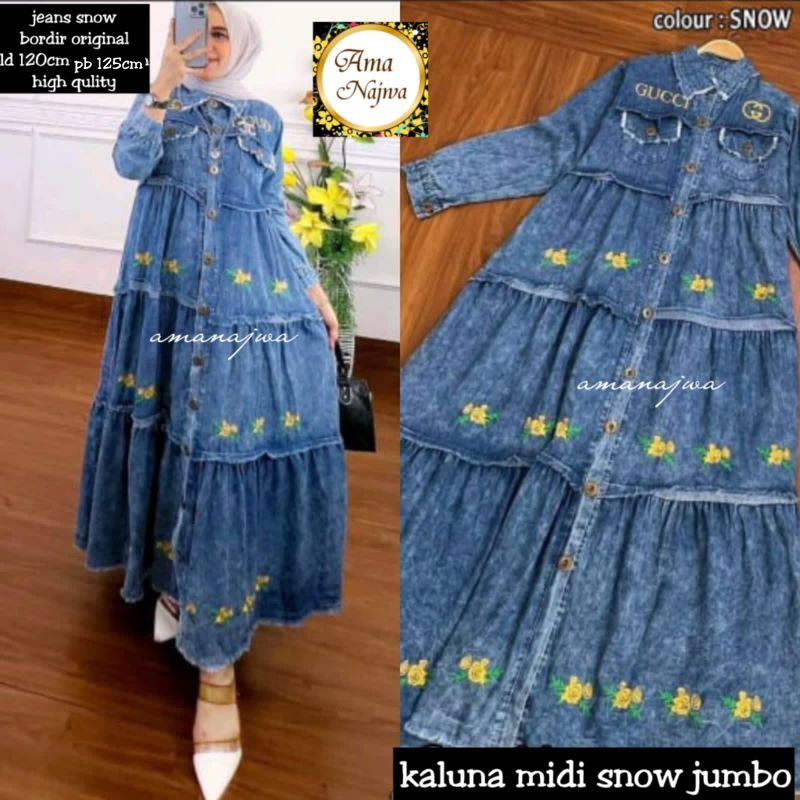 Midi dress jeans jumbo LD 120 &130cm