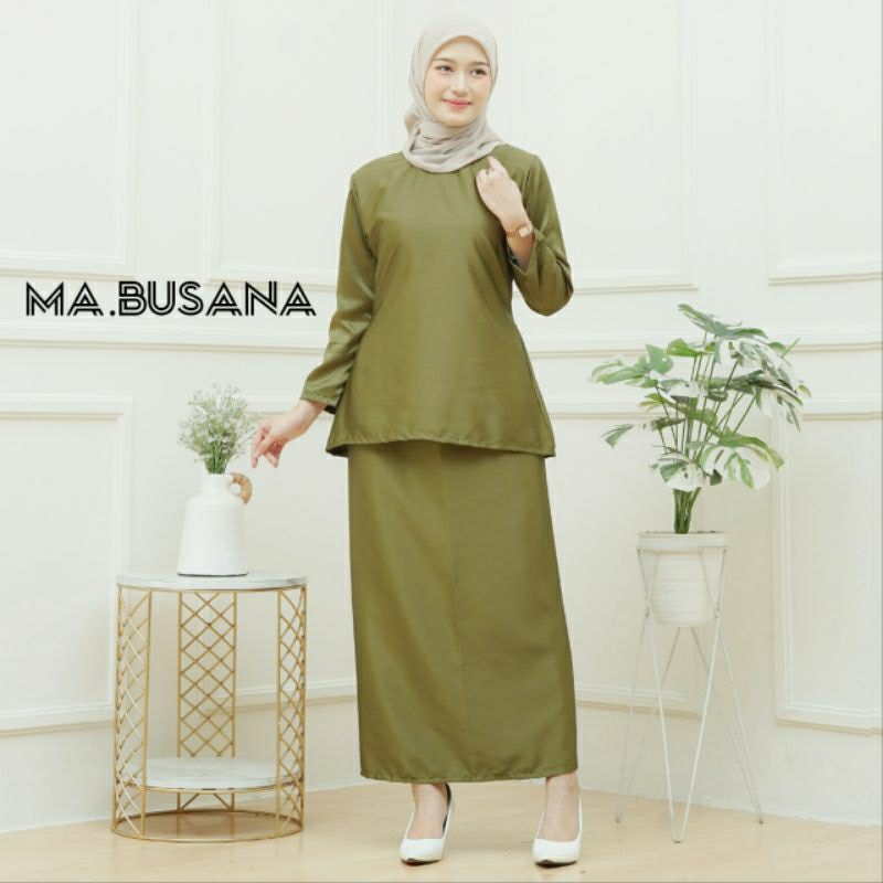 setelan RnB muslimah one set wanita rok span panjang dan baju bluse.