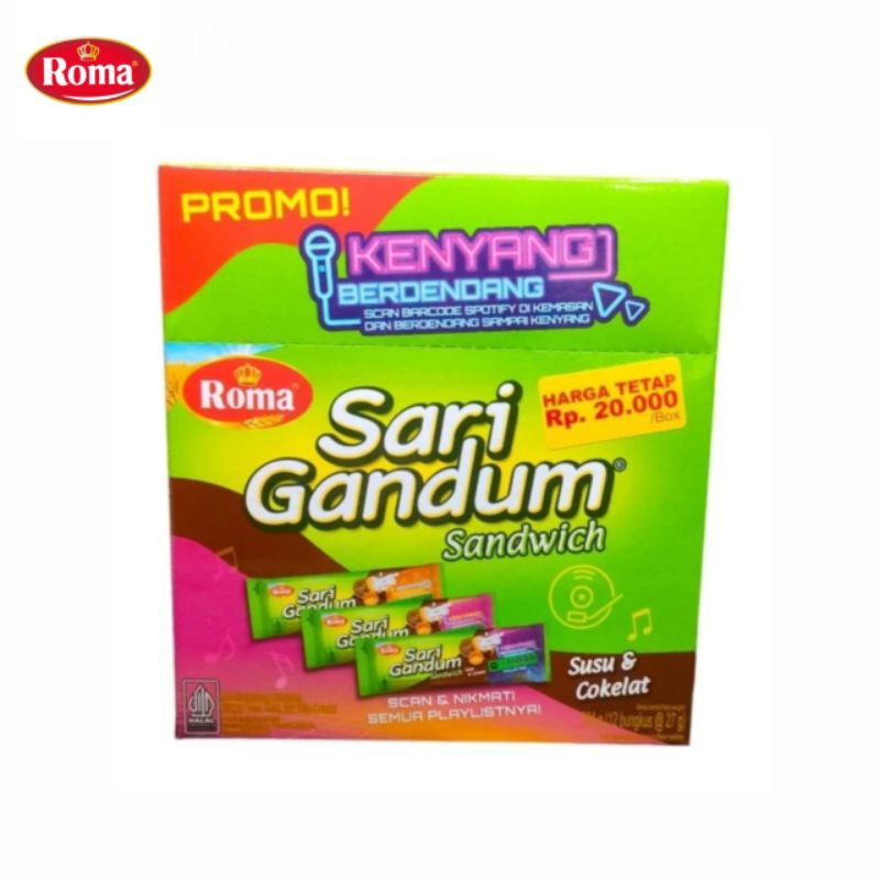

Roma Sari Gandum Rasa Coklat Box isi 12 Pcs