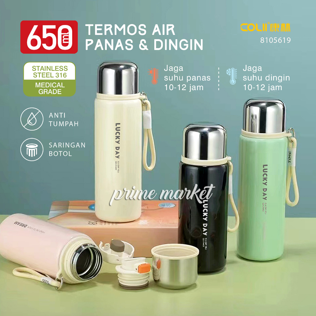 Termos Air Panas Stainless 650ml Thermos Air Panas Tremos Air Panas Dingin (8105619) A223