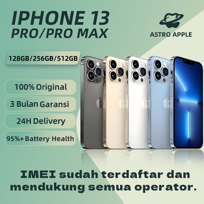 iPhone 13 Pro / iPhone 13 Pro MAX 128GB 256GB IMEI Terdaftar Tangan Kedua 100%ORI Fulset Kondisi Per