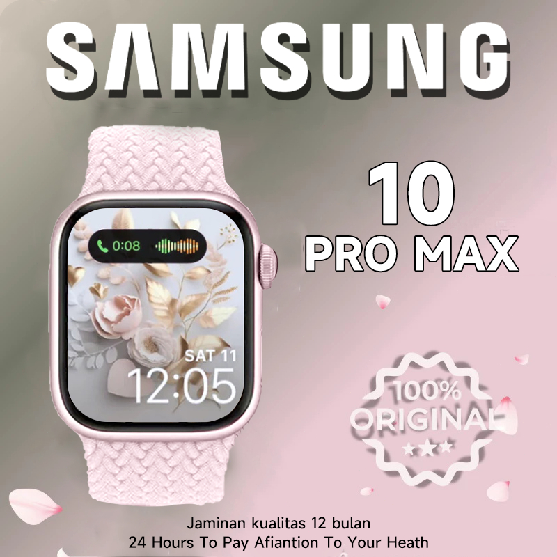【100% Original】Samsung Watch 10 Pro Max Smart Watch 2.3 Inci Layar Sentuh SmartWatch Wanita Pria IP6