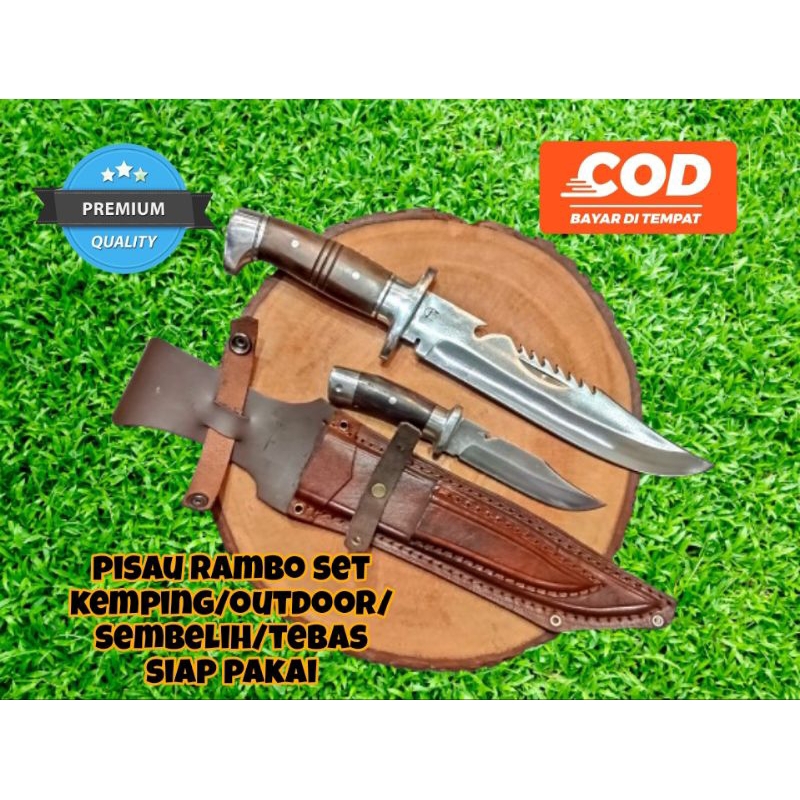 pisau outdoor camping set rambo / pisau sembelh / pisau berburu / pisau berkebun / pisau survival / 