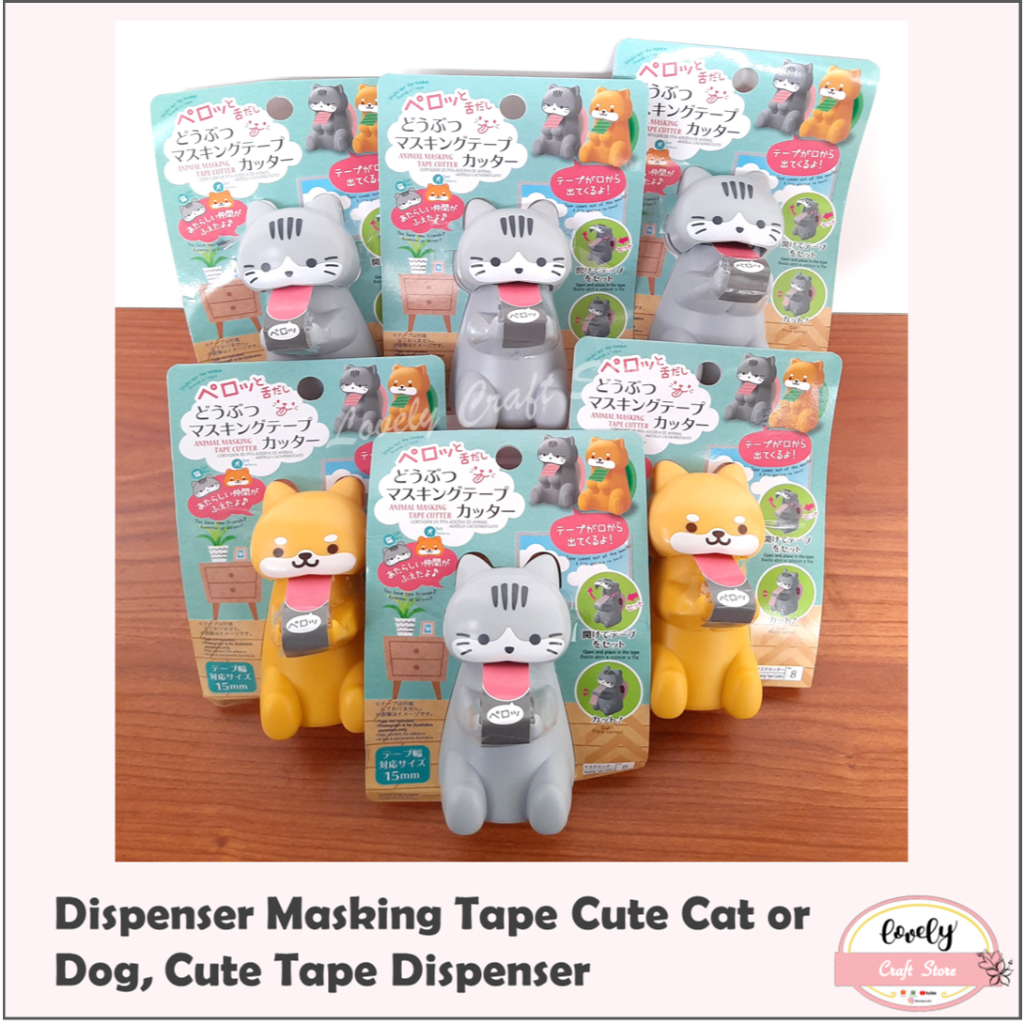

LovelyCraftStore | [ORIGINAL JEPANG] ~ Animal Masking Tape Cutter, Dispenser Tape Cute Cat or Dog