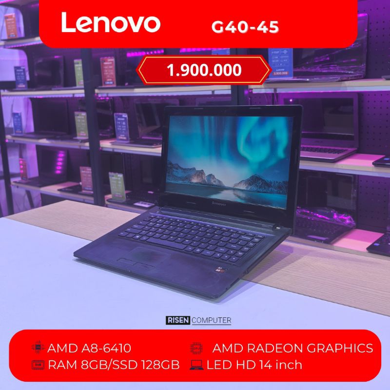 Laptop Lenovo G40-45  RAM 8GB SSD 128GB HD 14inch Notebook Second Seken Bekas Murah