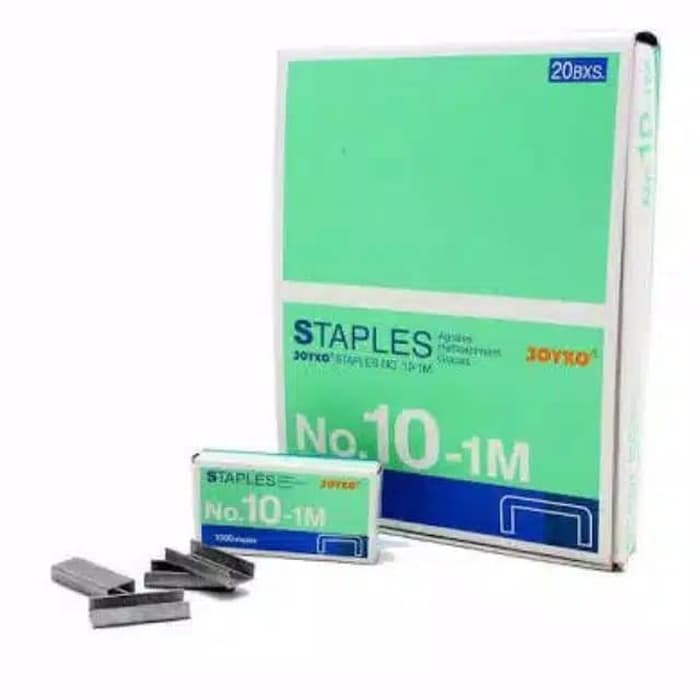 

Isi Staples / Isi Stapler Joyko no.10 - 1M kecil ( 1 box isi 20 kotak kecil )