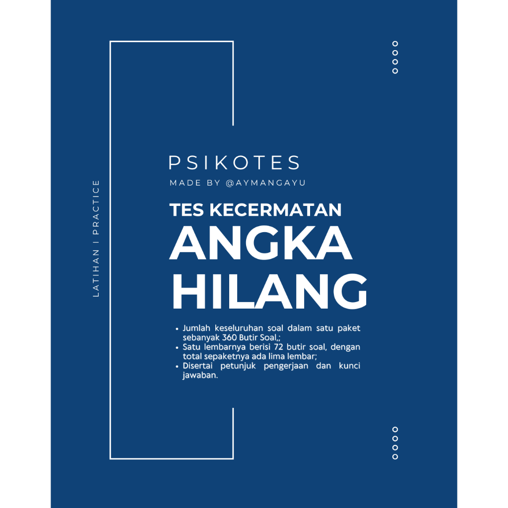 

LEMBAR LATIHAN ANGKA HILANG (A4)