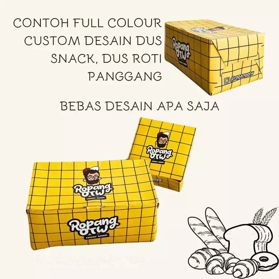 

Box Dus Paper Kotak Makanan Catering Motif Custom Duplek 250 Gram Size 16x12x8Cm