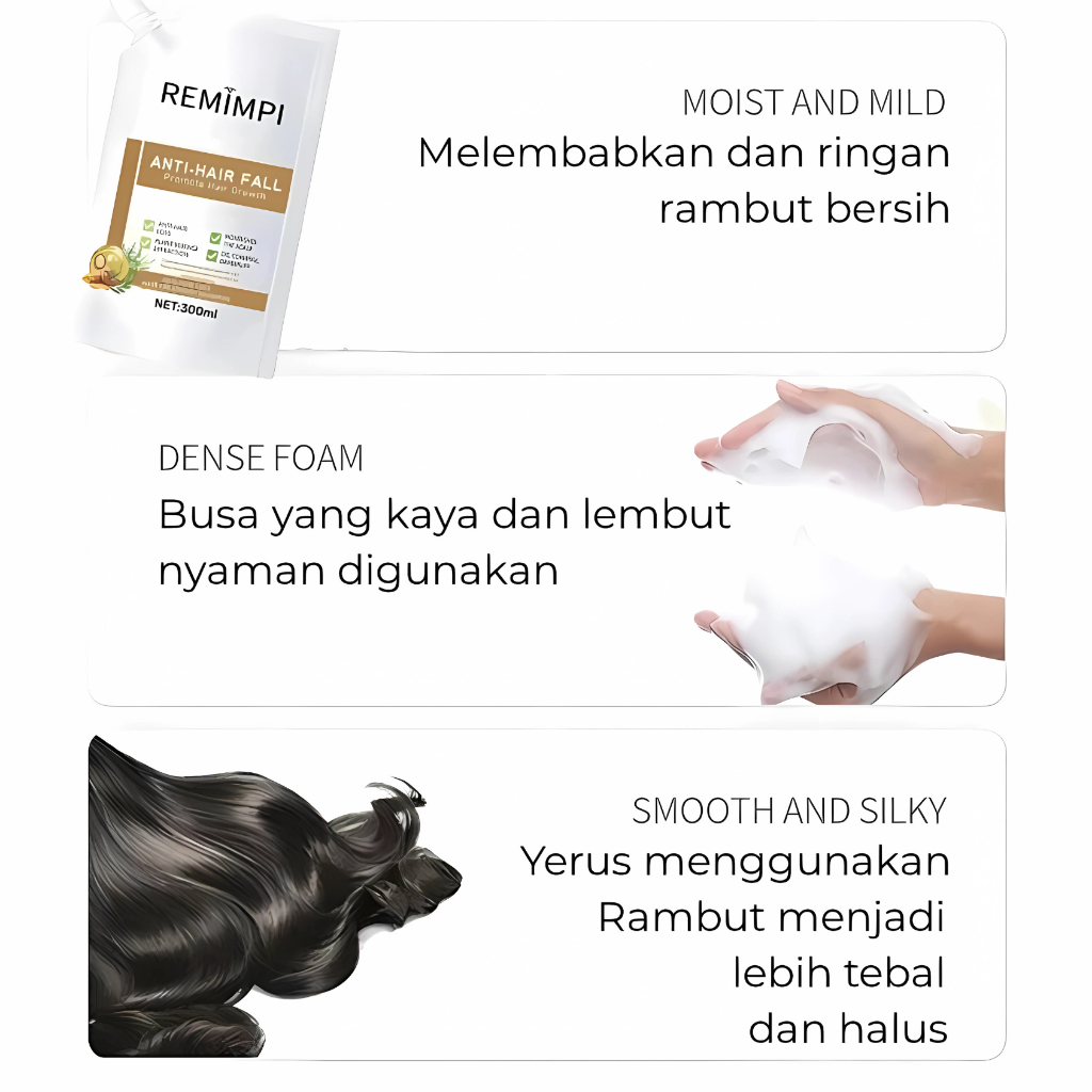 REMIMPI Hair Loss Treatment Shampoo Remimpi Original Penumbuh Rambut Shampo Anti Ketombe