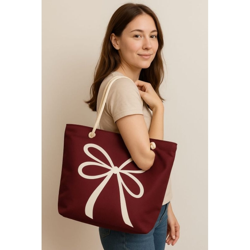 Makta Store - Tas Wanita Totebag Tali Sumbu Pita Besar