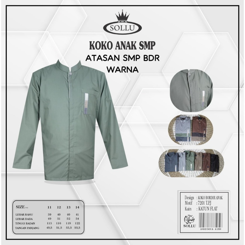 7201 PJ ATASAN SMP BDR WARNA SOLLU KOKO ATASAN SMP BORDIR WARNA