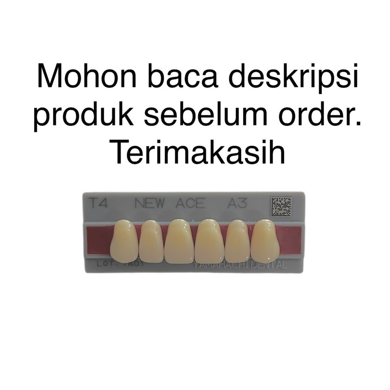 1 strip Gigi Palsu Akrilik ANTERIOR ATAS NEW ACE ORIGINAL JEPANG | Acrylic Teeth