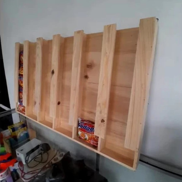 Display Mie Instan/Display warmindo/rak indomie kayu