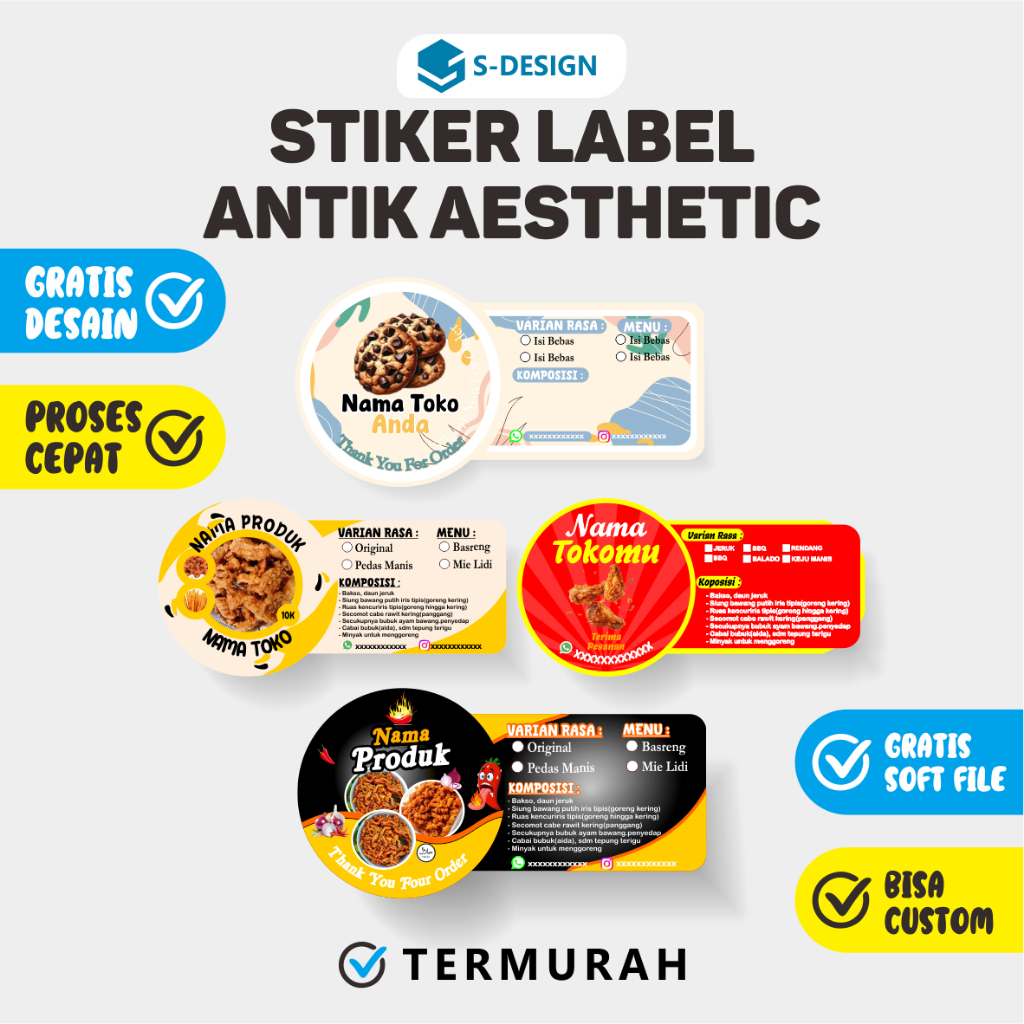 

STIKER LABEL TERBAIK SDESAIN / STIKER / LABEL / CUSTOM / STIKER VARIAN RASA / STIKER UNIK