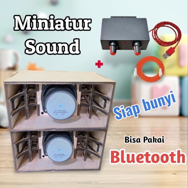 Miniatur Sound 2 Inch Siap Bunyi + Amplifier Mini bisa bluetooth | Miniatur Sound