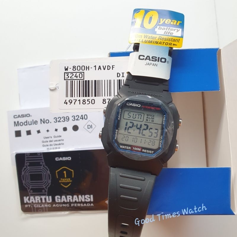 JAM TANGAN CASIO W-800H-1AV W-800H W 800 CASIO ORIGINAL