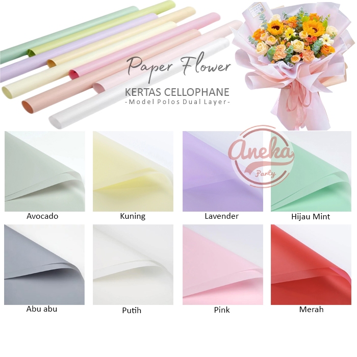 

[isi 20] Kertas Buket Bunga Polos Basic / Flower Wrapping Paper Celophane Pastel Macaron Polos