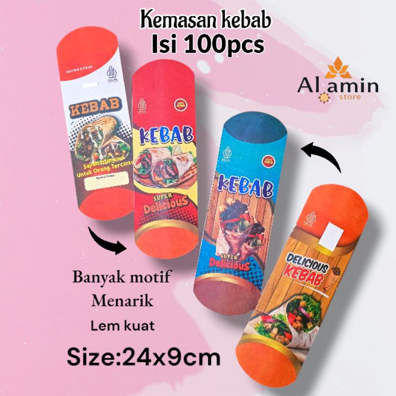 

BOX kebab murah 100 lembar kertas kemasan kebab / wadah kebab kertas bungkus kebab terlaris