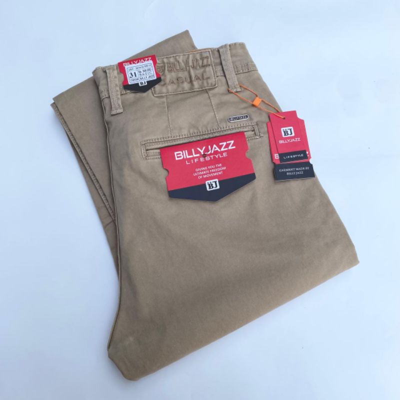 BILLY JAZZ Celana Kanvas Slimfit Stretch Panjang Pria Tebal