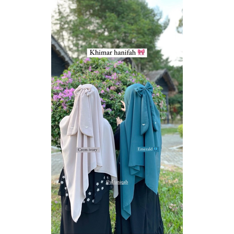 Khimar Hanifah Set Cadar Free Pita Bros | Hijab Segiempat set Cadar byulfaniqab