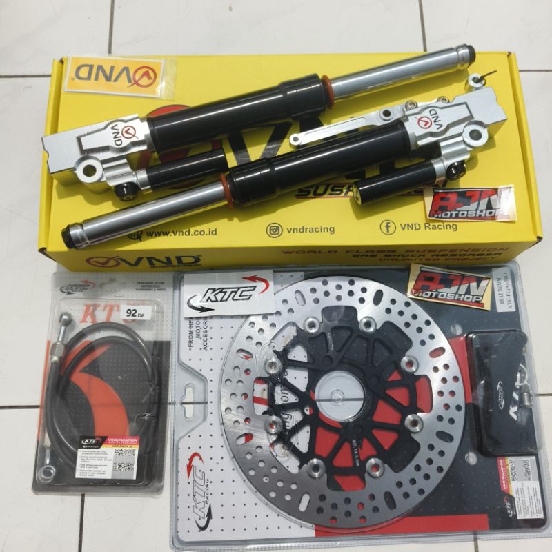 Paketan shok depan cakram ktc 260+ selang ktc 92 Beat fi, beat karbu scoopy, vario 110, vario 125 va