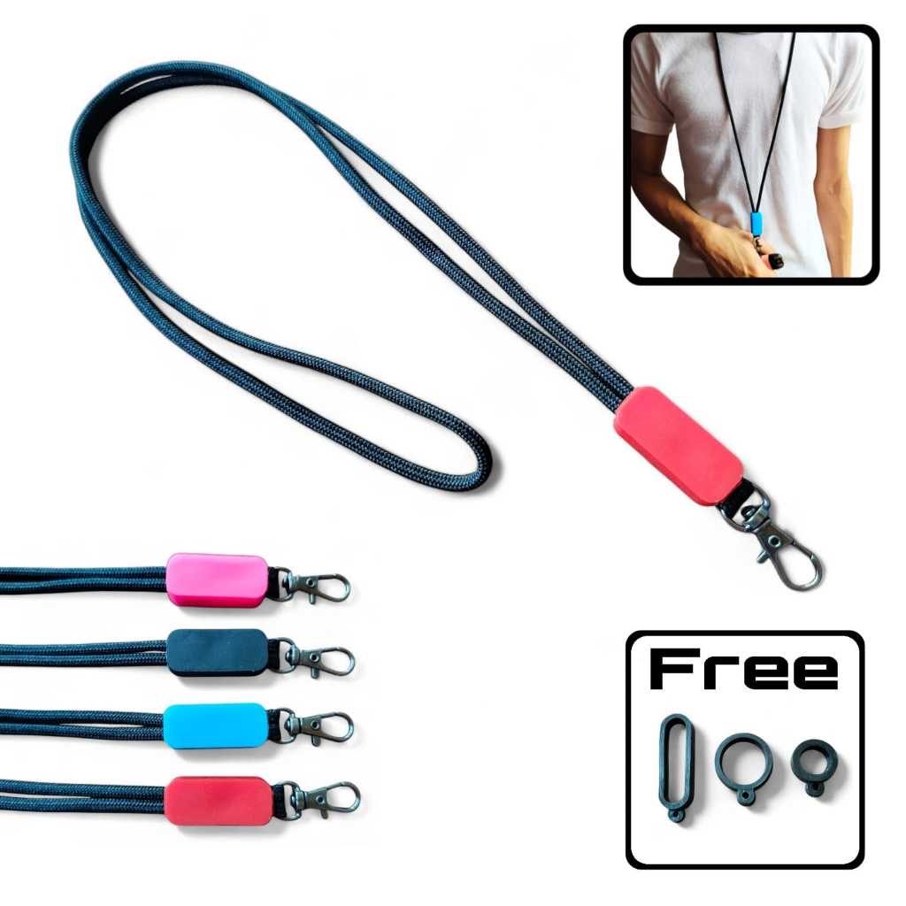 

Lanyard Gantungan Leher Tali Langsung Karet Tebal Warna